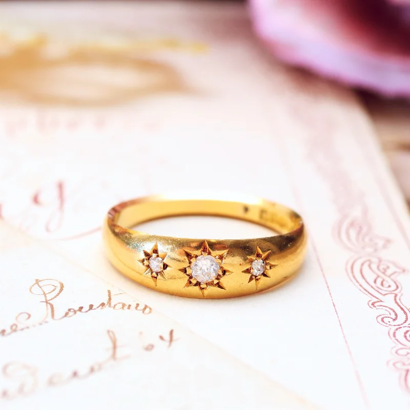 Women's Rings with Birthstones for a Personalized TouchDate 1912 18ct Gold Gypsy Set Diamond Band Ring Women's Rings with Birthstones for a Personalized TouchDate 1912 18ct Gold Gypsy Set Diamond Band Ring