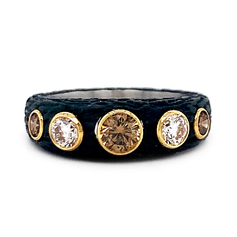 Pear - Shaped Women's Diamond Rings in Yellow Gold with a Single - Diamond Pendant LookDiamond and Cobalt Chrome Ring - "Bold Pebble" Pear - Shaped Women's Diamond Rings in Yellow Gold with a Single - Diamond Pendant LookDiamond and Cobalt Chrome Ring - "Bold Pebble"
