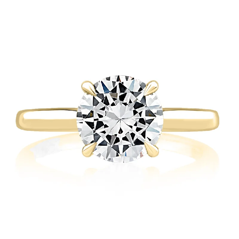 Art Deco - Inspired Women's Diamond Rings with Geometric Designs and Baguette - Cut Diamonds14K Yellow And White Gold Solitaire Diamond Engagement Ring With Peek-A-Boo Diamonds Art Deco - Inspired Women's Diamond Rings with Geometric Designs and Baguette - Cut Diamonds14K Yellow And White Gold Solitaire Diamond Engagement Ring With Peek-A-Boo Diamonds