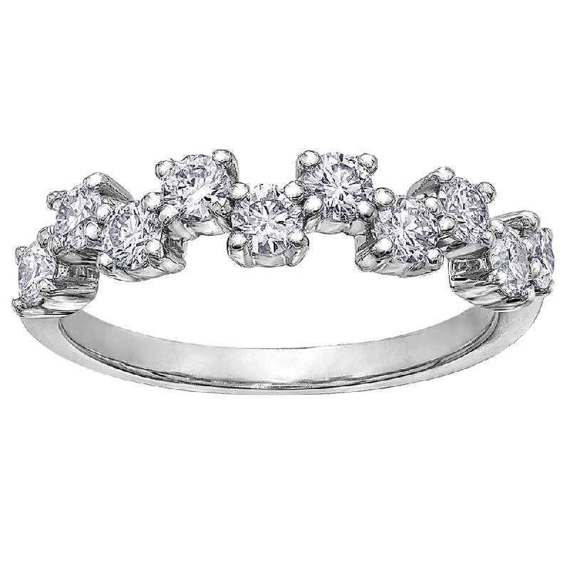 Anniversary rings with a Celtic knot design for a traditional feelStaggered Canadian Diamond Band Anniversary rings with a Celtic knot design for a traditional feelStaggered Canadian Diamond Band