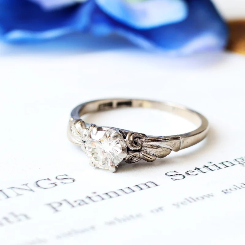 Women's Rings with Hidden Compartments for Secret KeepsakesExquisite Vintage 0.85ct Diamond White Gold Engagement Ring Women's Rings with Hidden Compartments for Secret KeepsakesExquisite Vintage 0.85ct Diamond White Gold Engagement Ring