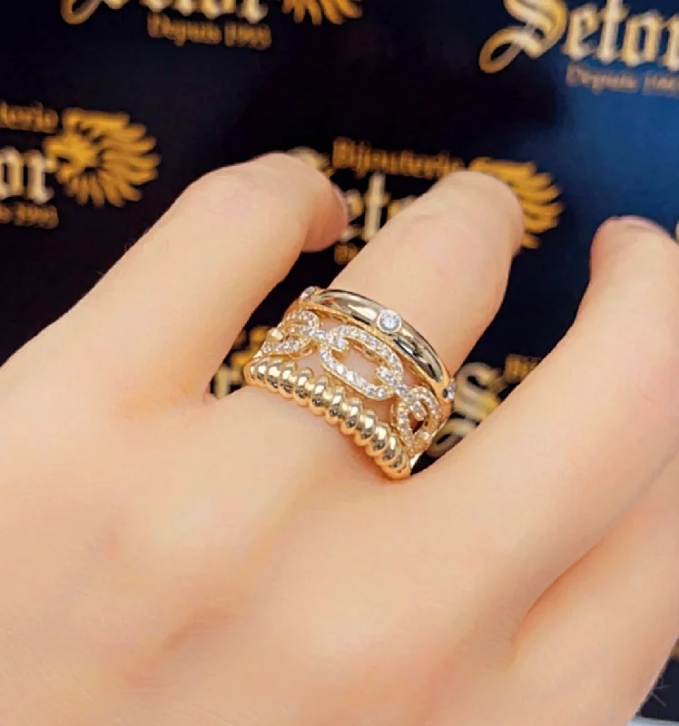 Statement - Making Cocktail Rings for Women with Large Cubic ZirconiaJulia stacked ring WR348 Statement - Making Cocktail Rings for Women with Large Cubic ZirconiaJulia stacked ring WR348