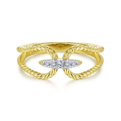 Magnetic Fashion Rings in Stainless Steel with a Modern, Interlocking DesignPave Rope Diamond Ring