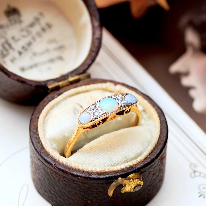 Art Deco - Inspired Women's Rings with Geometric Shapes in 14K GoldGorgeous Edwardian Opal & Diamond Ring Art Deco - Inspired Women's Rings with Geometric Shapes in 14K GoldGorgeous Edwardian Opal & Diamond Ring