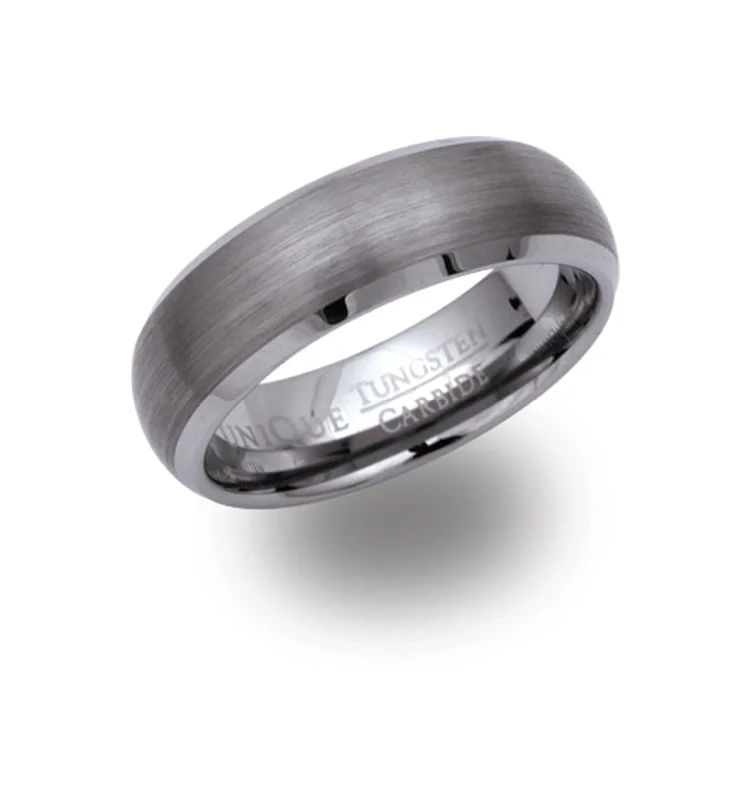 Men's lightweight rings for all - day comfortUnique & Co 7mm Tungsten Brushed Ring