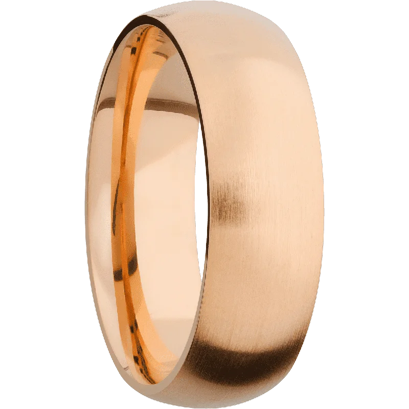 Men's polished brass rings with a warm glow18K Rose Gold + Satin Finish