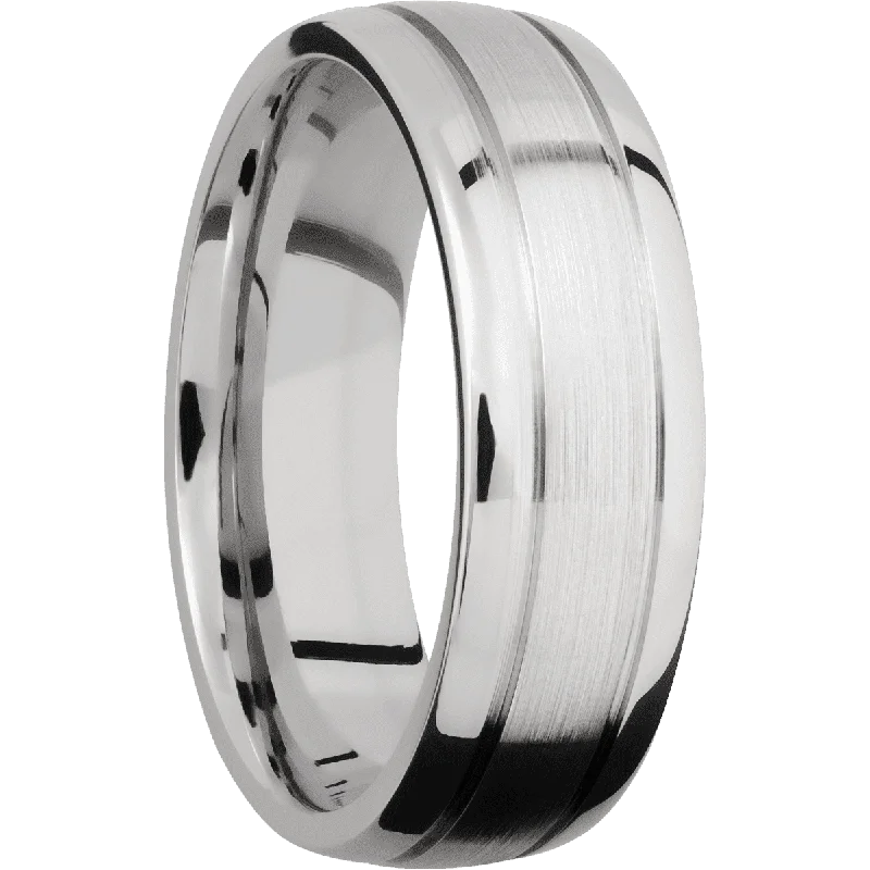 Men's adjustable - size rings for a perfect fit14K White Gold + Satin , Polish Finish Men's adjustable - size rings for a perfect fit14K White Gold + Satin , Polish Finish