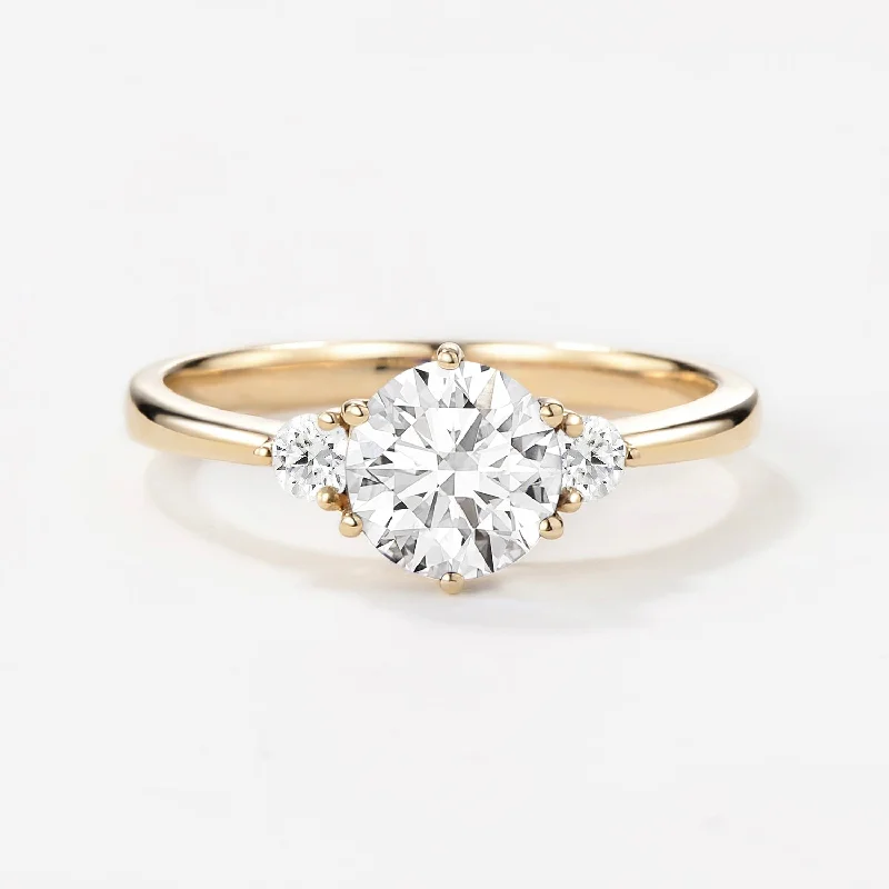 Cushion - Cut Women's Diamond Rings in Platinum with a Soft and Romantic Appearance1.0ct Three Stone 4-Prong Lab Grown Diamond Ring