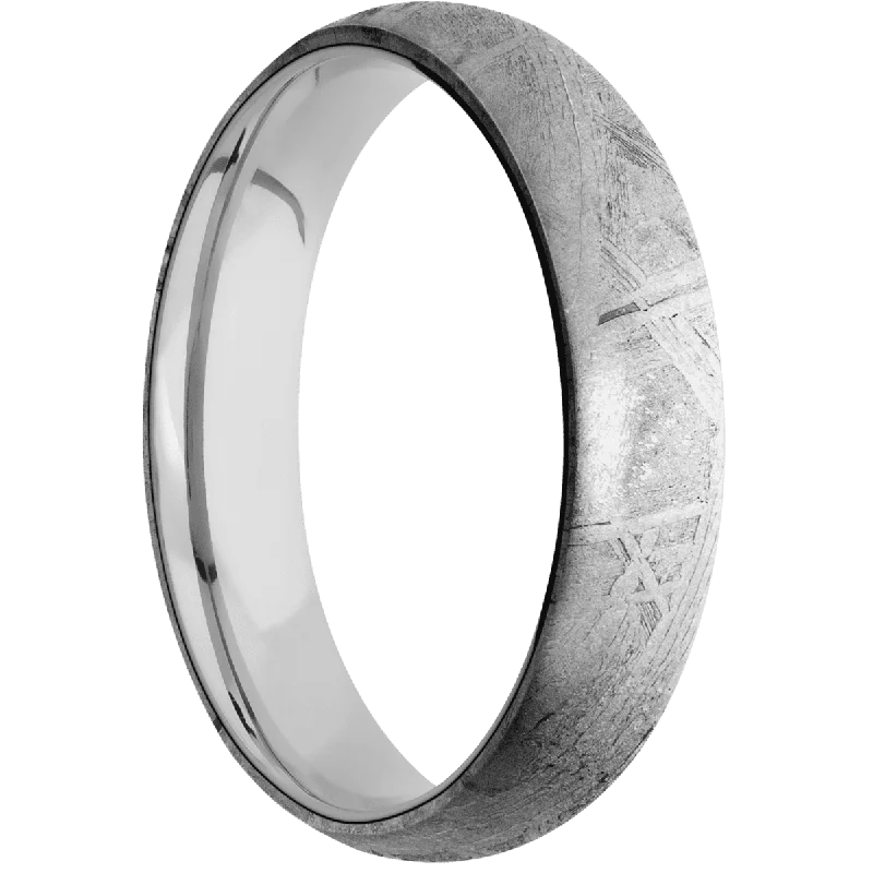 Men's ruby - adorned rings for a bold red colorMeteorite + None Finish + Titanium