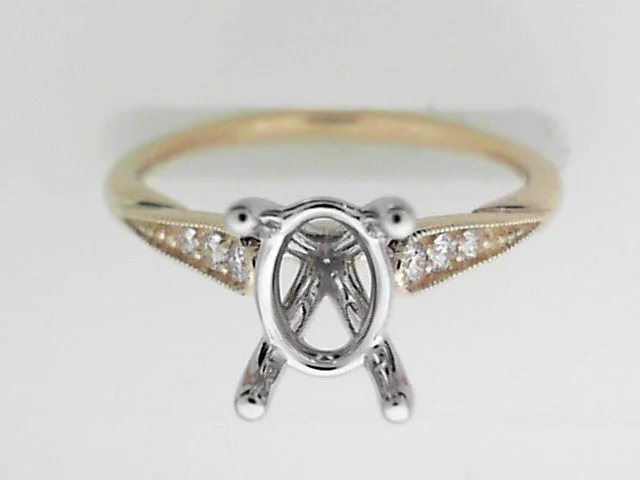 Men's Tourmaline Engagement Rings in 18K Two - Tone Gold with a Floral - Inspired Setting14K White-Yellow Gold Oval Diamond Engagement Ring (Setting Only) Men's Tourmaline Engagement Rings in 18K Two - Tone Gold with a Floral - Inspired Setting14K White-Yellow Gold Oval Diamond Engagement Ring (Setting Only)
