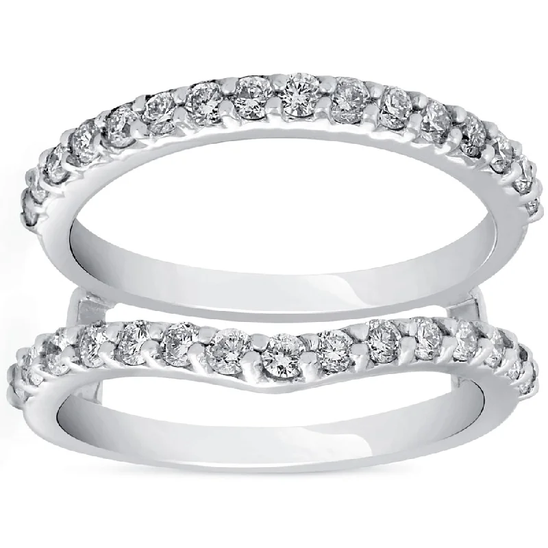 Adjustable Women's Diamond Rings with a Flexible Band for a Comfortable and Custom FitPompeii3 14k White Gold 1 5/8 ct TDW Diamond Guard Ring Engagement Wrap Enhancer Insert (G,VS) Adjustable Women's Diamond Rings with a Flexible Band for a Comfortable and Custom FitPompeii3 14k White Gold 1 5/8 ct TDW Diamond Guard Ring Engagement Wrap Enhancer Insert (G,VS)