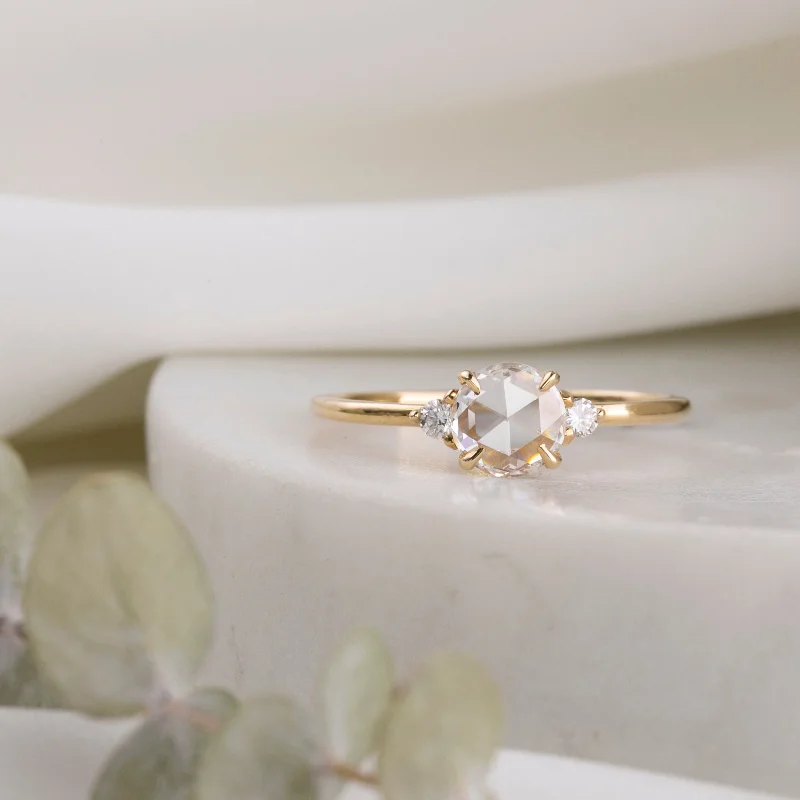 Women's Solitaire Diamond Rings with Round - Cut Diamonds and Platinum Settings for an Elegant EngagementEmilie Ring, 0.50ct Rose Cut Diamond, 14k Yellow Gold (One of a kind) Women's Solitaire Diamond Rings with Round - Cut Diamonds and Platinum Settings for an Elegant EngagementEmilie Ring, 0.50ct Rose Cut Diamond, 14k Yellow Gold (One of a kind)