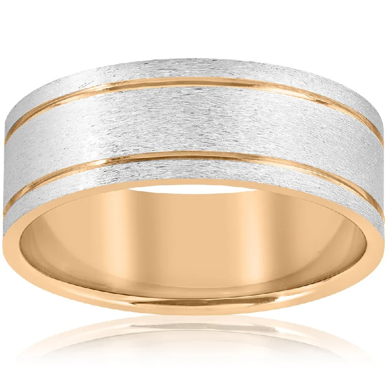 Men's infinity - symbol rings for a romantic meaning14K White & Yellow Gold Two Tone Mens Comfort Fit 8mm Wedding Band Men's infinity - symbol rings for a romantic meaning14K White & Yellow Gold Two Tone Mens Comfort Fit 8mm Wedding Band