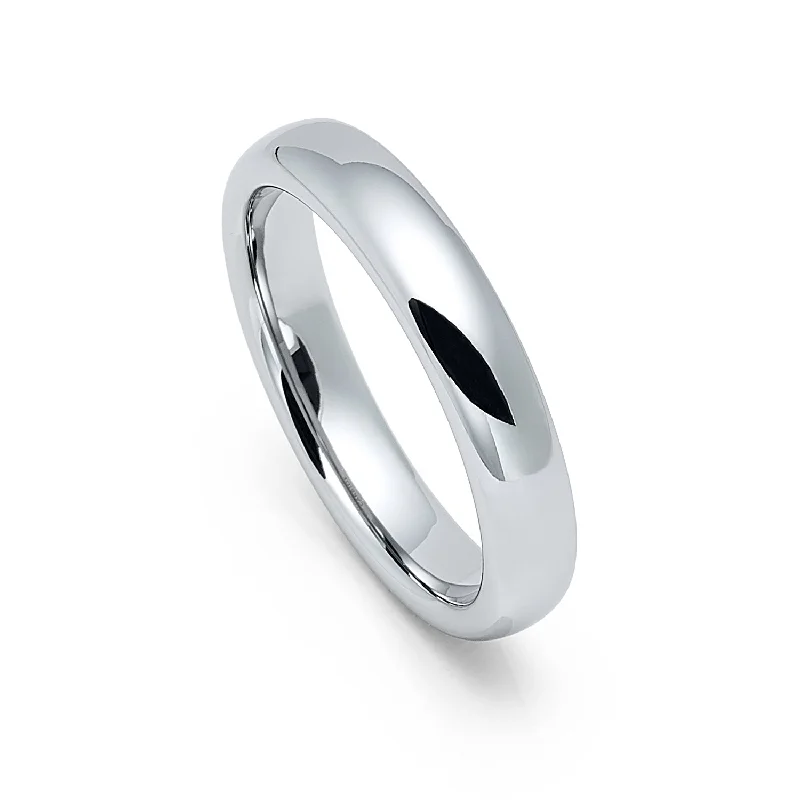 Floral - Patterned Women's Rings in 18K Yellow Gold for a Feminine Look4mm - Silver Tungsten Carbide Wedding Band High Polished Dome Shape Ring Floral - Patterned Women's Rings in 18K Yellow Gold for a Feminine Look4mm - Silver Tungsten Carbide Wedding Band High Polished Dome Shape Ring