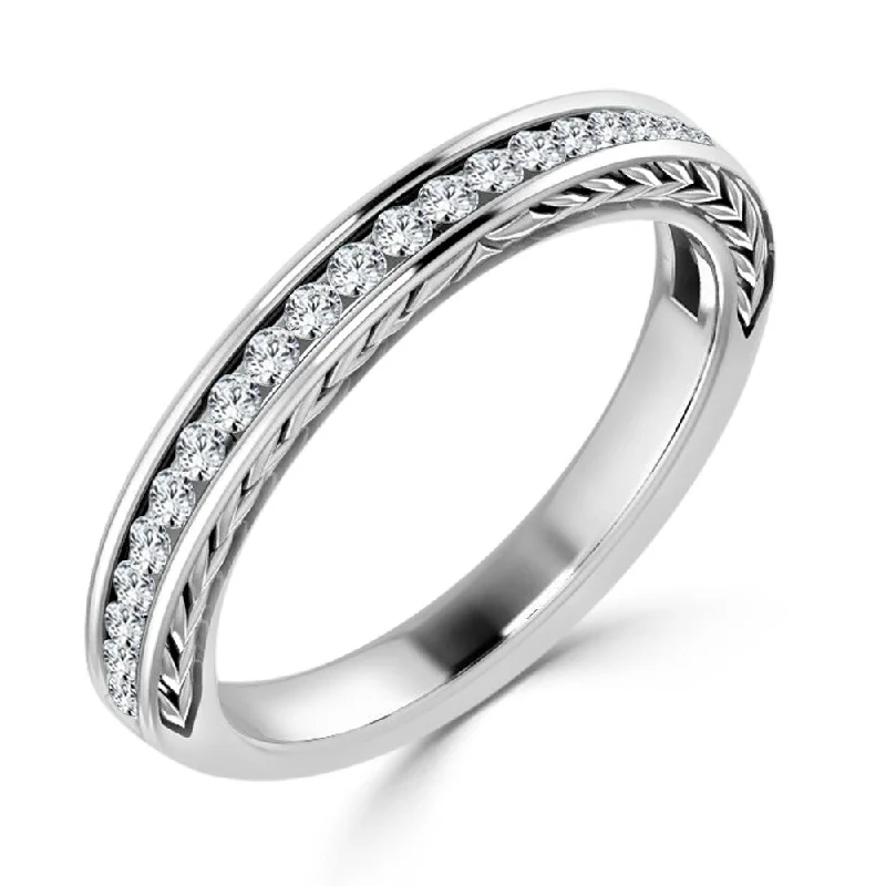 Halo - Style Women's Diamond Rings with a Center Diamond Surrounded by Smaller Diamonds in 18K Gold10K Gold Stackable 3/8ct TDW Wheat Carved Diamond Wedding Band by Auriya Halo - Style Women's Diamond Rings with a Center Diamond Surrounded by Smaller Diamonds in 18K Gold10K Gold Stackable 3/8ct TDW Wheat Carved Diamond Wedding Band by Auriya