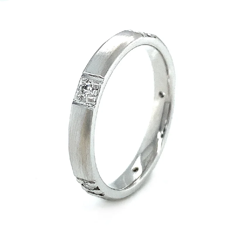 Channel - Set Women's Diamond Rings with Diamonds Securely Held in a Metal Groove for DurabilityWhite Gold & Diamond Wedding Band - "Shining Stars" Channel - Set Women's Diamond Rings with Diamonds Securely Held in a Metal Groove for DurabilityWhite Gold & Diamond Wedding Band - "Shining Stars"