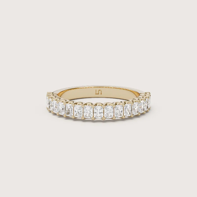 Tennis - Style Women's Rings with a Row of Round Diamonds in PlatinumValley Radiant Diamond Band | Halfway Diamonds Tennis - Style Women's Rings with a Row of Round Diamonds in PlatinumValley Radiant Diamond Band | Halfway Diamonds