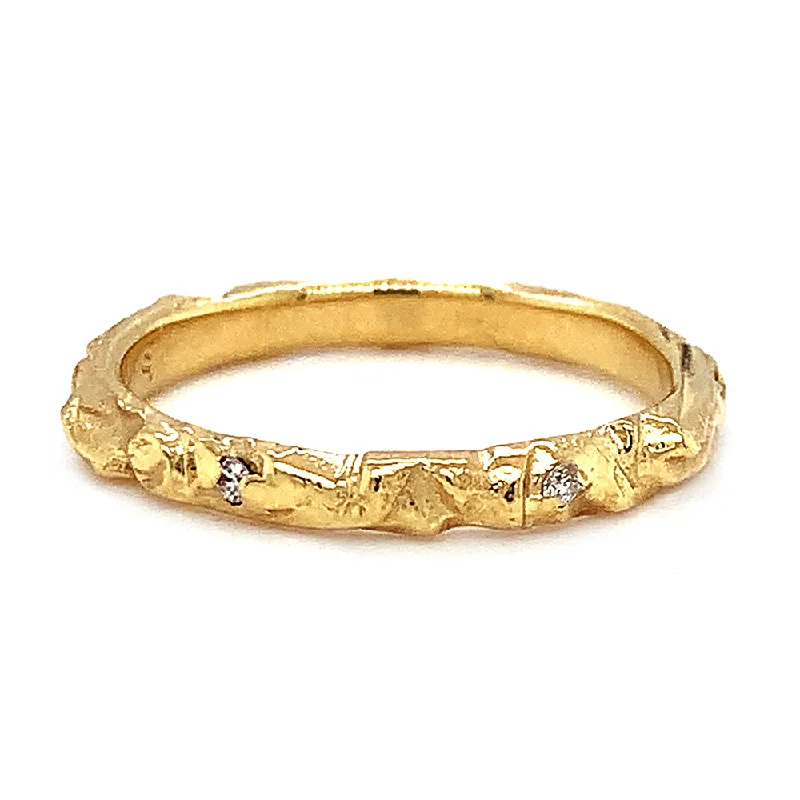 Women's Diamond Rings with Sapphire Accents in Blue for a Colorful and Sophisticated TouchDiamond & Yellow Gold Ring - "Arches" Women's Diamond Rings with Sapphire Accents in Blue for a Colorful and Sophisticated TouchDiamond & Yellow Gold Ring - "Arches"