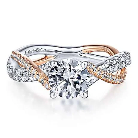 Fashion Rings with Initial Charms in Silver - Plated Metal for a Custom AccessorySandrine Two Tone Diamond Ring