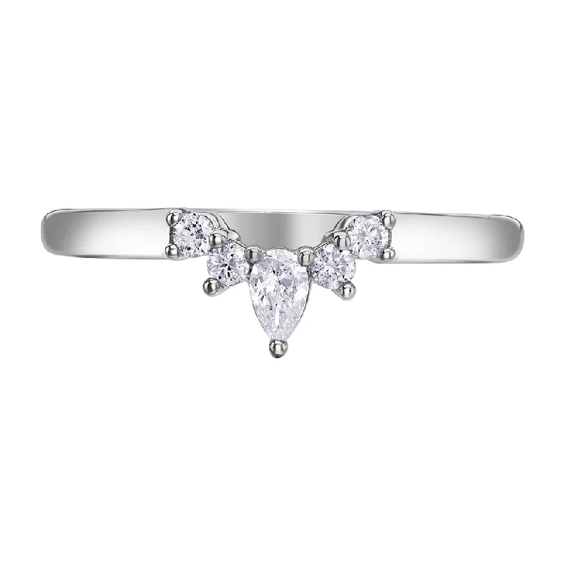Anniversary rings with a diamond - and - malachite combinationPear-Shaped Diamond Contour Band