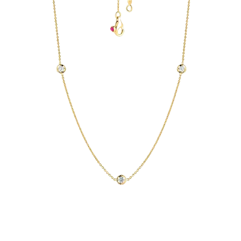 Roberto Coin 3-Diamond Station Necklace