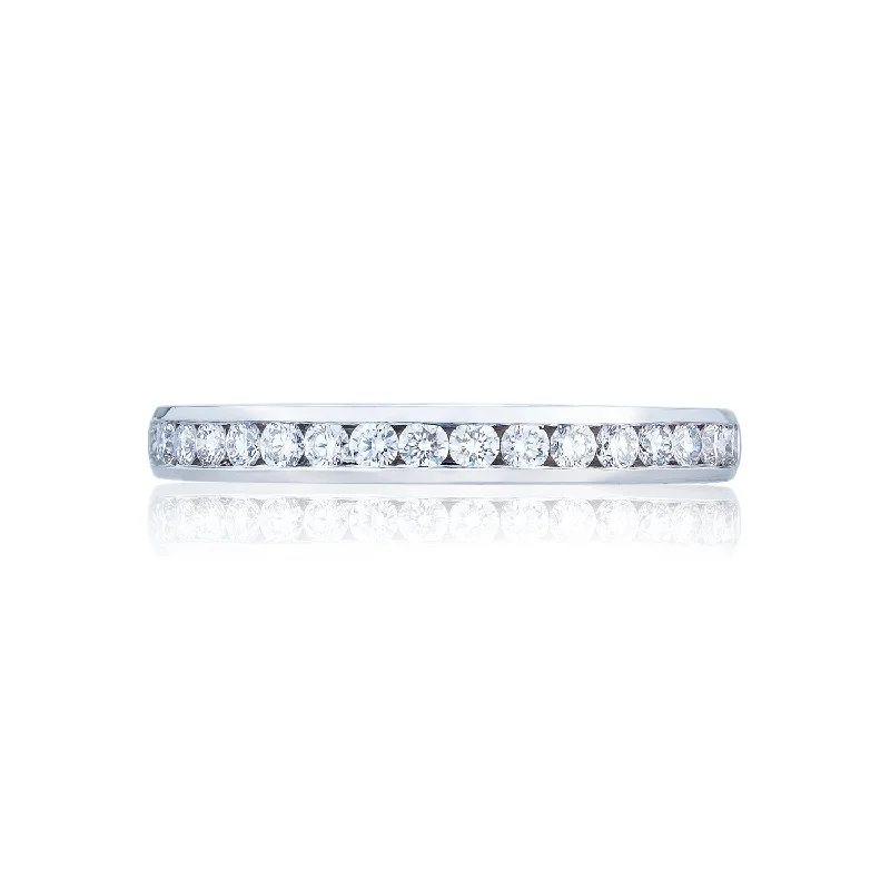 Anniversary rings with a diamond - and - rhodochrosite combinationDantela Channel Set Diamond Band