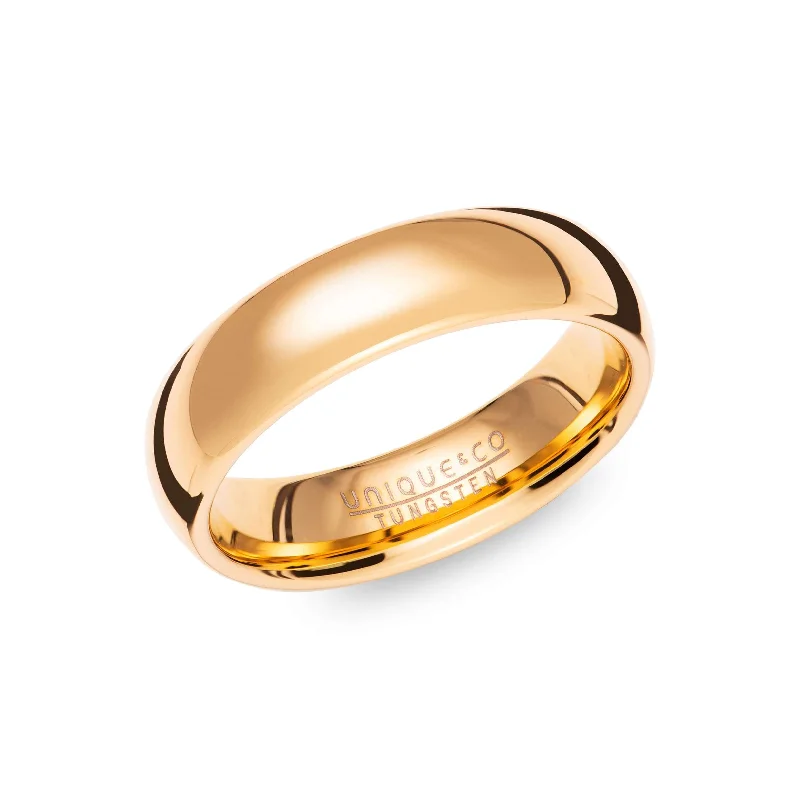 Men's leather - wrapped rings for a rustic charmUnique & Co 6mm Tungsten & Gold IP Ring Men's leather - wrapped rings for a rustic charmUnique & Co 6mm Tungsten & Gold IP Ring