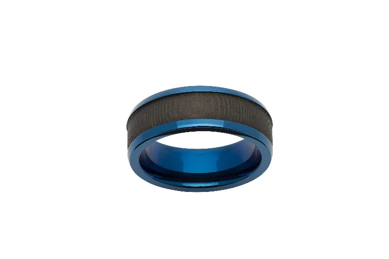 Men's Viking - inspired rings with ancient symbolsUnique & Co Carbon Fibre and Blue IP Steel Ring Men's Viking - inspired rings with ancient symbolsUnique & Co Carbon Fibre and Blue IP Steel Ring