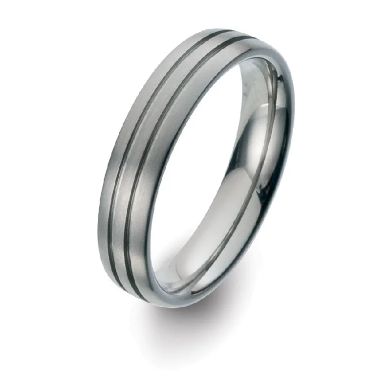 Titanium Rings with a Gemstone - Studded Bezel Setting51731-01 TeNo Titanium Ring