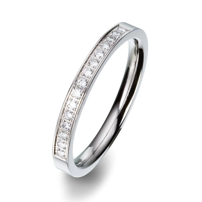 Titanium Rings with a Heart - Shaped Inlay for a Romantic Gesture51657-02 TeNo Titanium Ring Titanium Rings with a Heart - Shaped Inlay for a Romantic Gesture51657-02 TeNo Titanium Ring