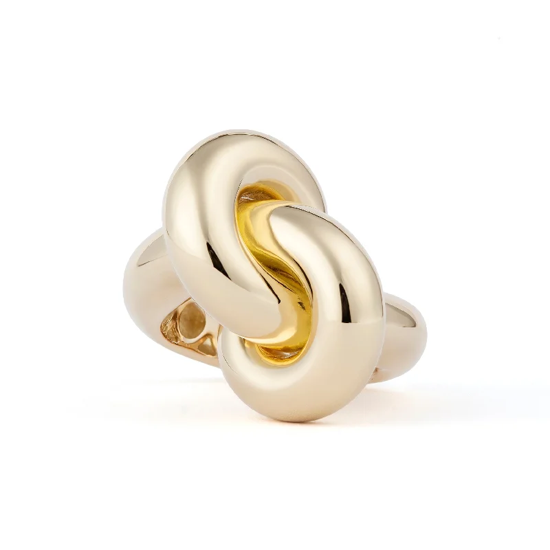Statement - Making Cocktail Rings for Women with Large Cubic ZirconiaLegacy Knot Big (Fat) 18K Gold Ring Statement - Making Cocktail Rings for Women with Large Cubic ZirconiaLegacy Knot Big (Fat) 18K Gold Ring
