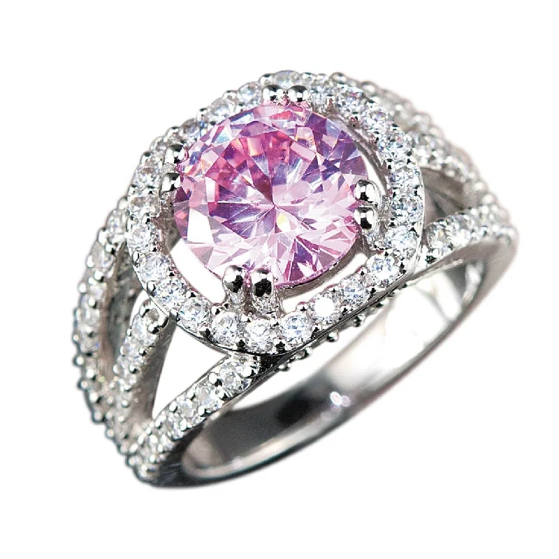 Stackable Gemstone Rings for Women in Amethyst, Sapphire, and EmeraldBlush Halo Ring Stackable Gemstone Rings for Women in Amethyst, Sapphire, and EmeraldBlush Halo Ring