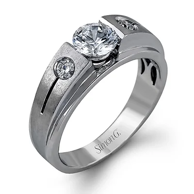 Men's beaded rings with semi - precious stonesMen's Wedding Band In 14k Or 18k Gold With Diamonds