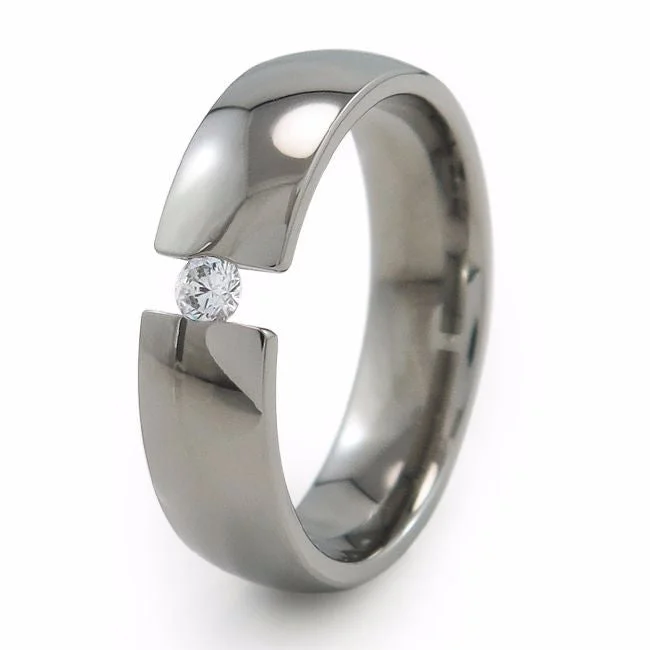Men's tungsten carbide rings with a brushed textureLunar Eclipse | Tension Titanium Ring Men's tungsten carbide rings with a brushed textureLunar Eclipse | Tension Titanium Ring