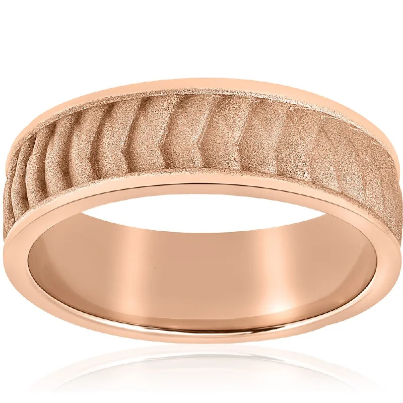 Men's meteorite - inlay rings for a cosmic touch14k Rose Gold Brushed Braided Mens 8mm Comfort Fit 2mm Thick Wedding Band Men's meteorite - inlay rings for a cosmic touch14k Rose Gold Brushed Braided Mens 8mm Comfort Fit 2mm Thick Wedding Band