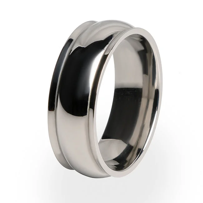 Men's polished brass rings with a warm glowHummingbird | Mens Titanium Ring