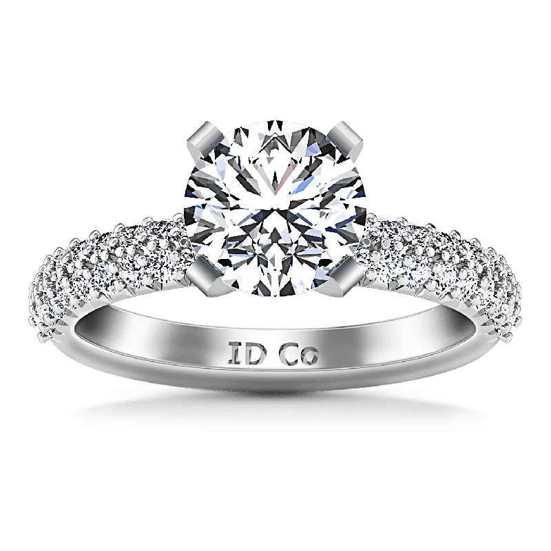 Diamond - Encrusted Women's Rings for Special Occasions in 18K GoldRound Diamond Pave Engagement Ring Gardenia 14K White Gold Diamond - Encrusted Women's Rings for Special Occasions in 18K GoldRound Diamond Pave Engagement Ring Gardenia 14K White Gold