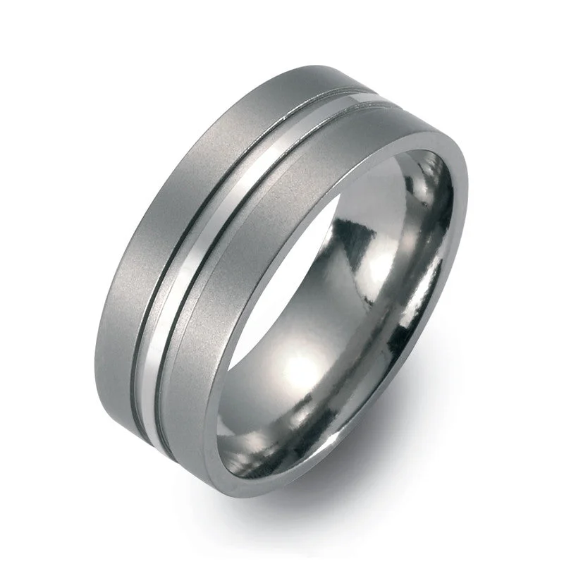 Military - Inspired Titanium Rings with a Dog Tag - Style Charm50988-01 TeNo Titanium Ring