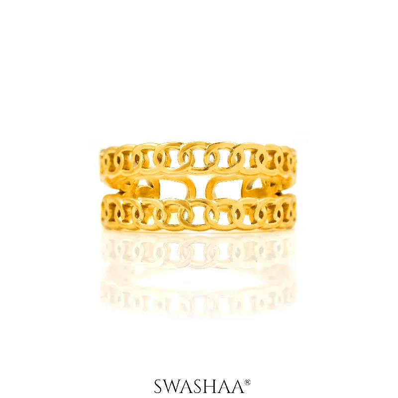 Diamond - Encrusted Women's Rings for Special Occasions in 18K GoldKai 18K Gold Plated Ring Diamond - Encrusted Women's Rings for Special Occasions in 18K GoldKai 18K Gold Plated Ring