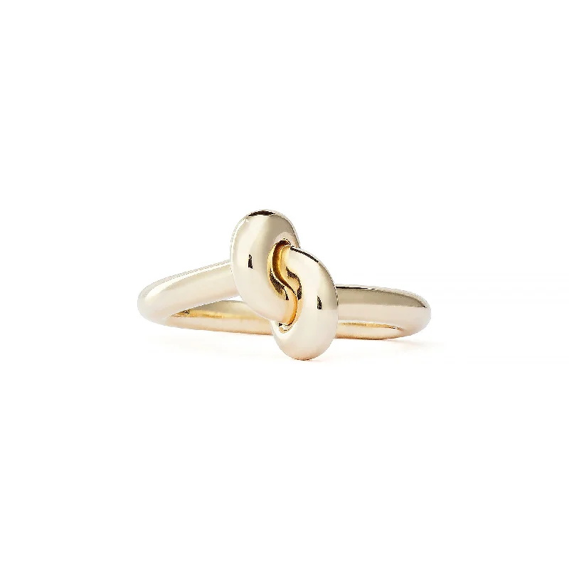 Gothic - Style Women's Rings with Black Onyx and Silver SkullsLegacy Knot Small (Tight) 18K Gold Ring Gothic - Style Women's Rings with Black Onyx and Silver SkullsLegacy Knot Small (Tight) 18K Gold Ring