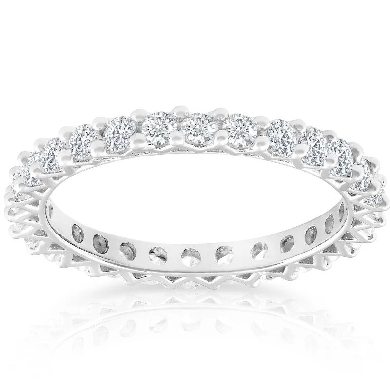 Women's Solitaire Diamond Rings with Round - Cut Diamonds and Platinum Settings for an Elegant Engagement1 Ct TDW Diamond Eternity Wedding Ring 10k White Gold Women's Solitaire Diamond Rings with Round - Cut Diamonds and Platinum Settings for an Elegant Engagement1 Ct TDW Diamond Eternity Wedding Ring 10k White Gold