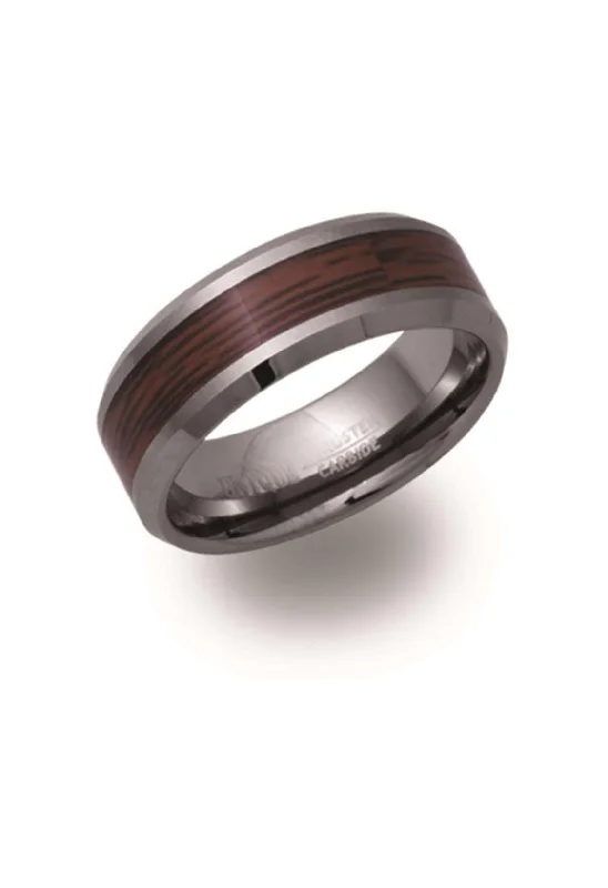 Men's rose - gold - plated rings for a trendy colorUnique & Co 8mm Tungsten Ring with Wood Inlay Men's rose - gold - plated rings for a trendy colorUnique & Co 8mm Tungsten Ring with Wood Inlay