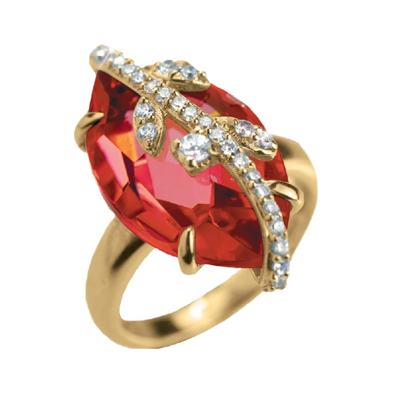 Statement - Making Cocktail Rings for Women with Large Cubic ZirconiaFire Vine Ring Statement - Making Cocktail Rings for Women with Large Cubic ZirconiaFire Vine Ring