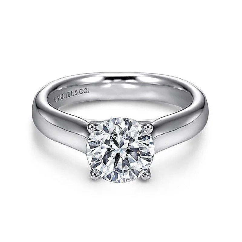 Cushion - Cut Women's Diamond Rings in Platinum with a Soft and Romantic Appearance14K White Gold 'Helen' Round Diamond Engagement Ring