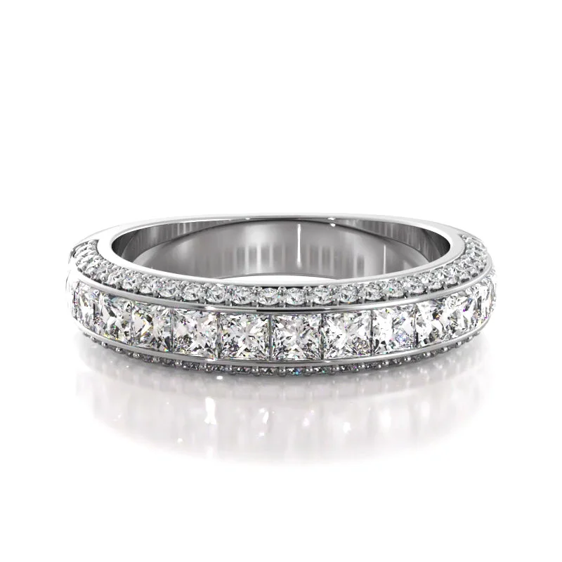 Anniversary rings with a Celtic knot design for a traditional feel2.23 ct. Princess And Round Diamond Wedding Band Anniversary rings with a Celtic knot design for a traditional feel2.23 ct. Princess And Round Diamond Wedding Band