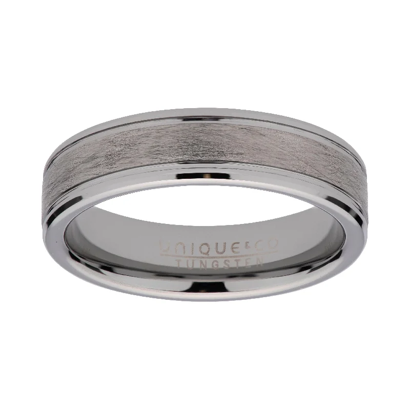 Men's emerald - encrusted rings for a rich green toneUnique & Co Tungsten Ring