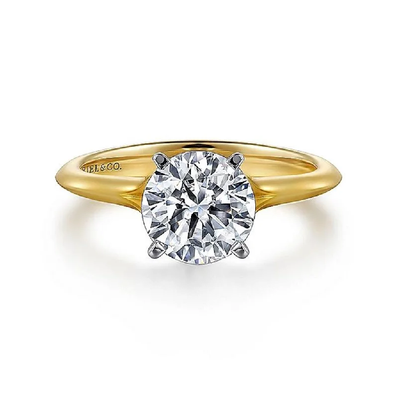Halo - Style Women's Diamond Rings with a Center Diamond Surrounded by Smaller Diamonds in 18K Gold14K White And Yellow Gold 'Ellis' Round Diamond Engagement Ring Halo - Style Women's Diamond Rings with a Center Diamond Surrounded by Smaller Diamonds in 18K Gold14K White And Yellow Gold 'Ellis' Round Diamond Engagement Ring