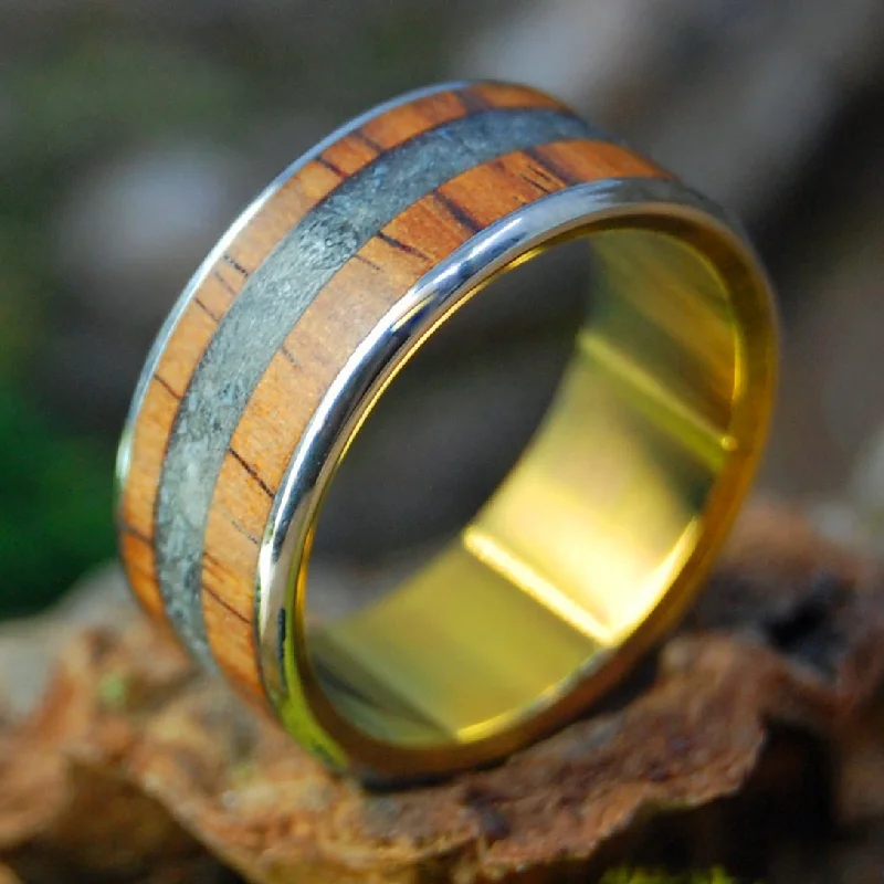 Men's lightweight rings for all - day comfortSt. Vartan | Men's Cocobolo, Armenian Obsidian Wedding Ring
