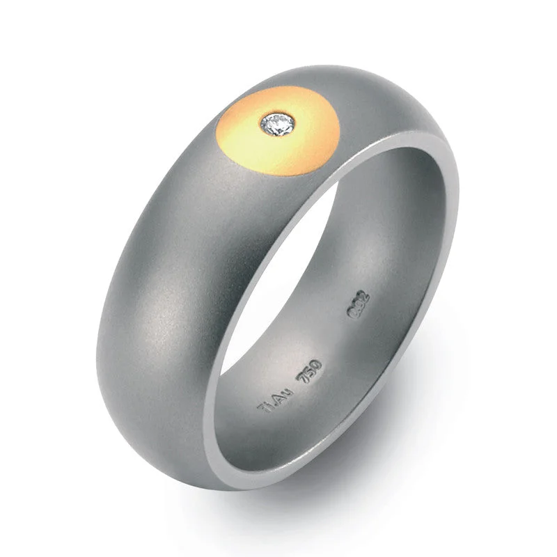 Titanium Rings with a Heart - Shaped Inlay for a Romantic Gesture50809-01 TeNo Titanium Ring Titanium Rings with a Heart - Shaped Inlay for a Romantic Gesture50809-01 TeNo Titanium Ring
