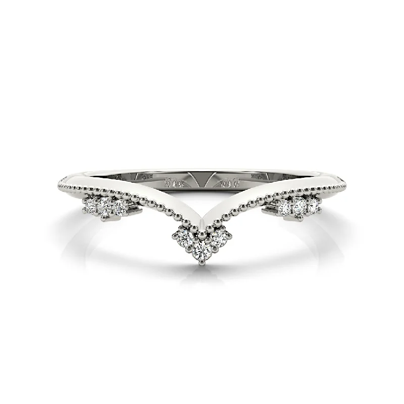 Women's Solitaire Diamond Rings with Round - Cut Diamonds and Platinum Settings for an Elegant EngagementRound Diamond Chevron Band Women's Solitaire Diamond Rings with Round - Cut Diamonds and Platinum Settings for an Elegant EngagementRound Diamond Chevron Band